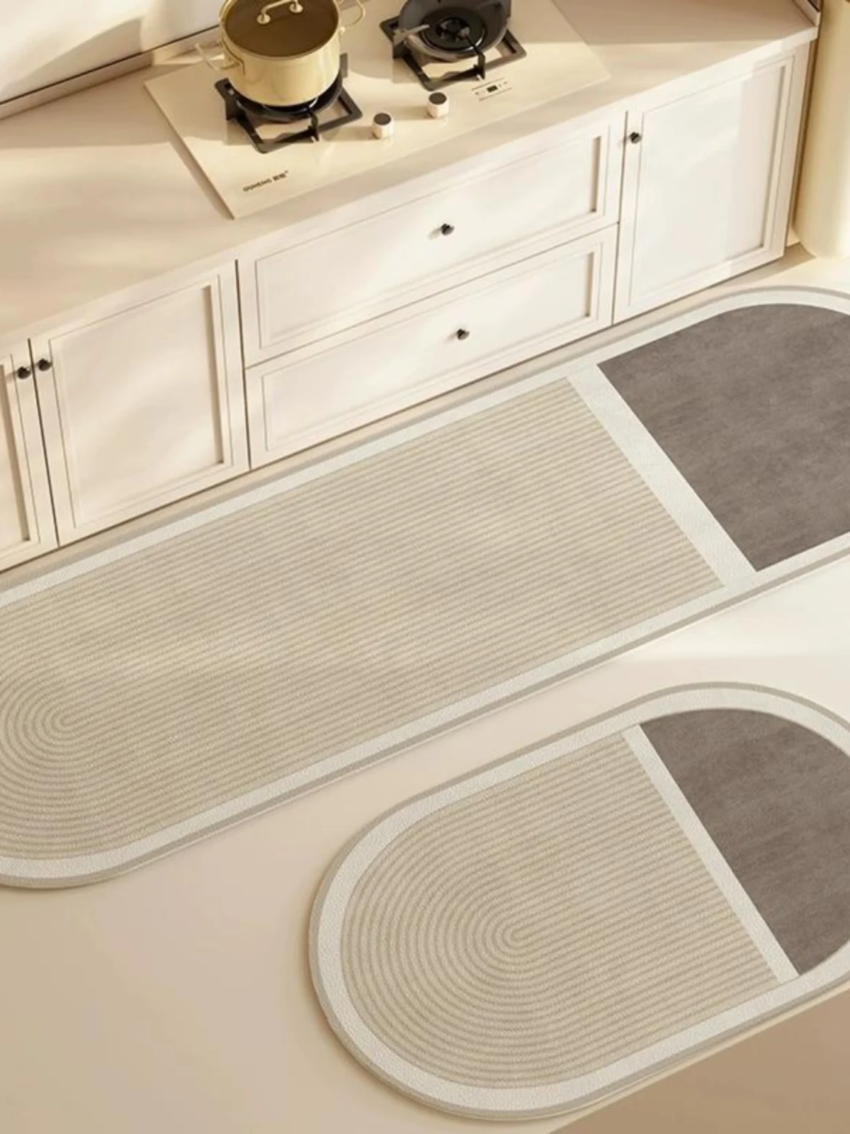 

Кухонный коврик-дорожка из ПВХ-кожи, противоскользящий, маслостойкий, моющийся, эллиптической формы, в японском стиле, для дома