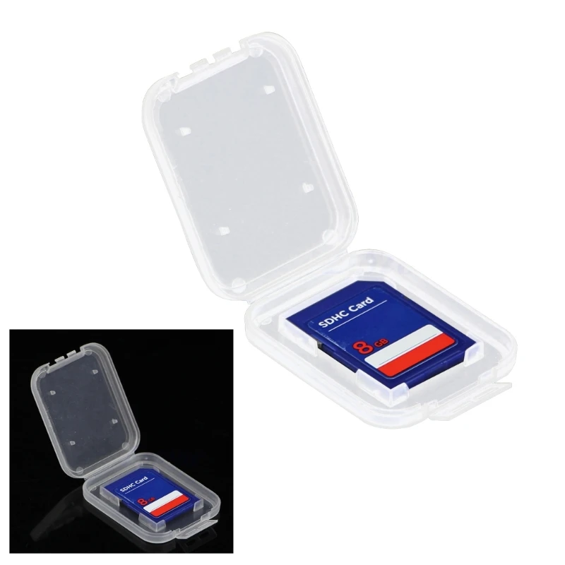 10Pcs Thick SD Single Card Small White Box Shell Camera SD SDHC Memory Card Shell SD Card Plastic Small Transparent Box