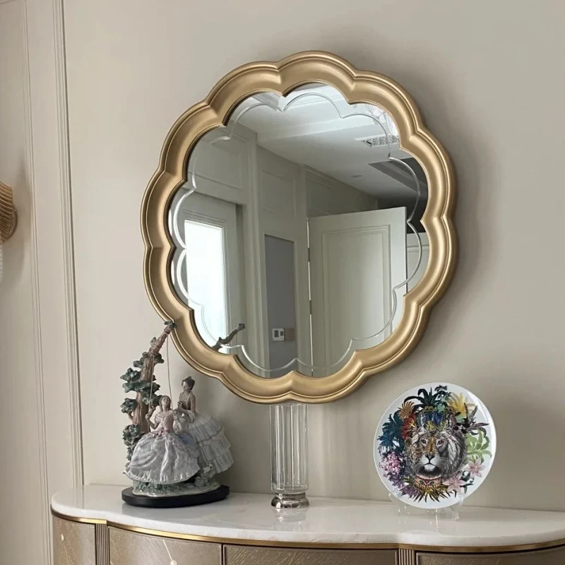 Glass Irregular Girls Mirror Bedroom Nordic Circle Wall Mirror Makeup Vanity Espejos Decorativos De Pared Home Decoration