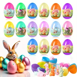 15 Easter Rabbit Lucky Egg Prizes, Mixed Colors, Carnival Theme, Suitable for Easter Party Gifts, Includes Filler