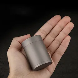 Titanium Alloy Double Lid Airtight Jar Waterproof Capsule Travel Storage Container Tea Can Leaves Sealed Canister Tools