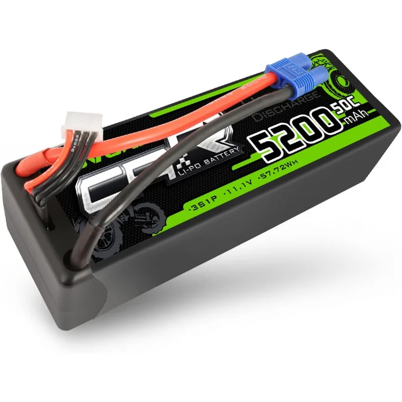 OVONIC 3S Lipo Battery 50C 5200mAh 11.1V Lipo Battery with EC3 Connector for 1/8 1/10 RC Car Truck Boat Vehicles