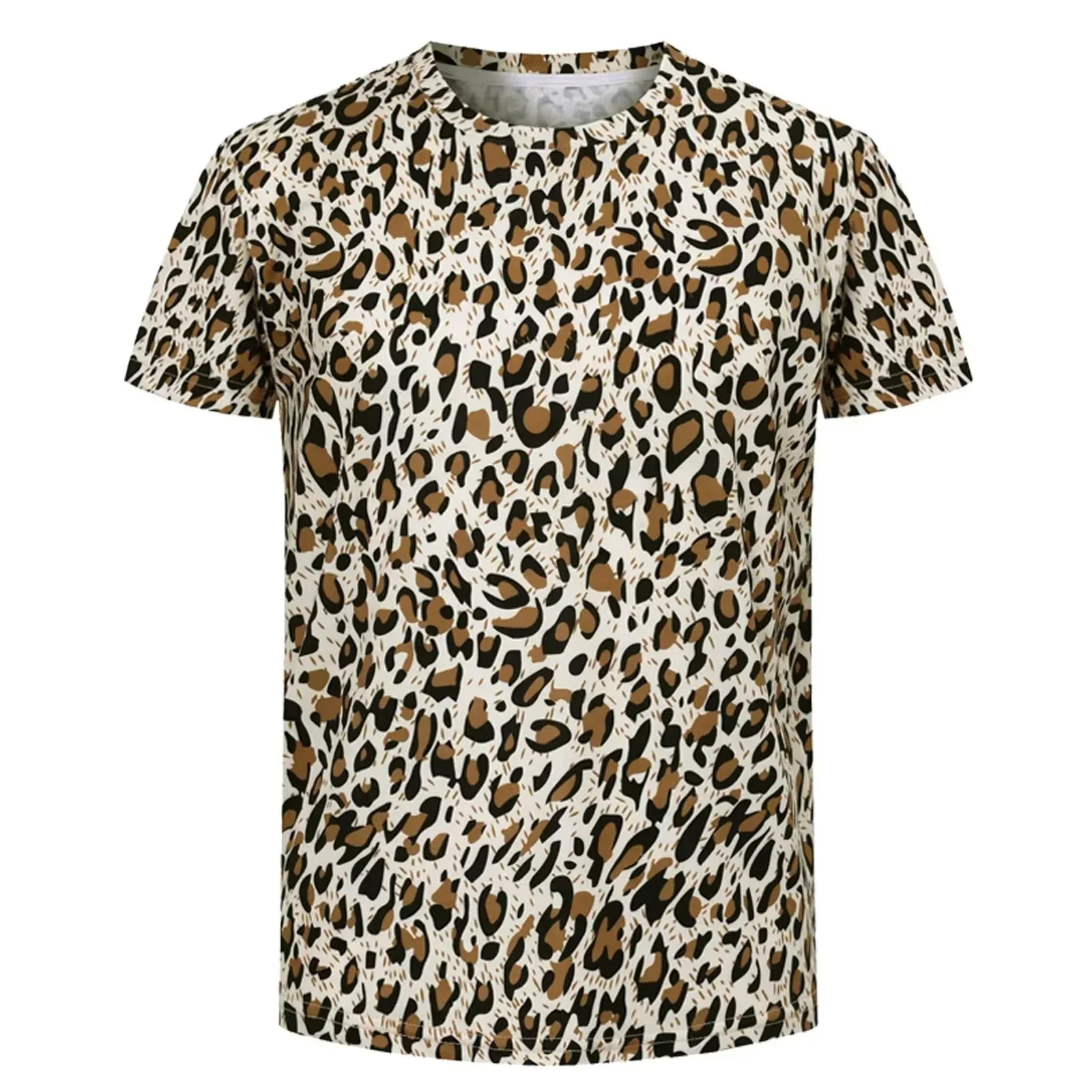 Herren T-Shirt mit Tiermuster, Kurzarm, Tiger-, Zebra-, Leoparden- und Dalmatiner-Muster, lässiger Rundhalsausschnitt, leichtes Sommer-T-Shirt. – Detail 9
