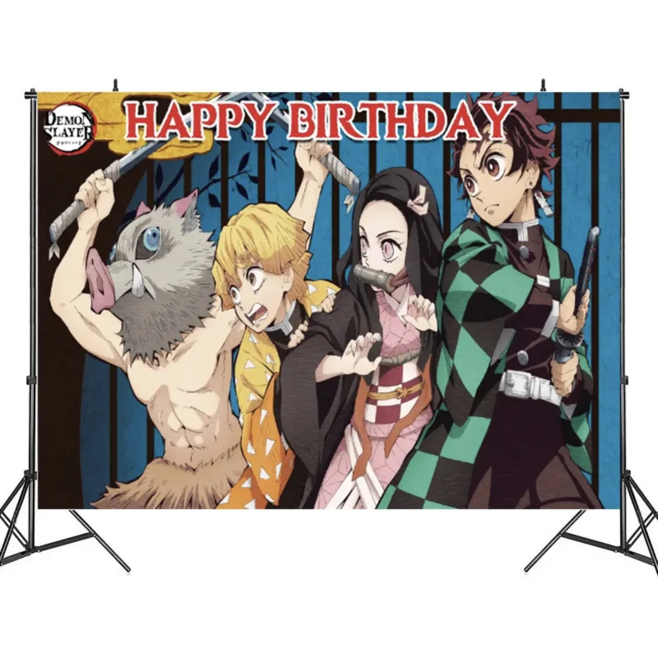 Anime Demon Slayer Birthday Party Decoration Banner Demon Party Supplies Baby Shower Photography Background for Boys Birthday P