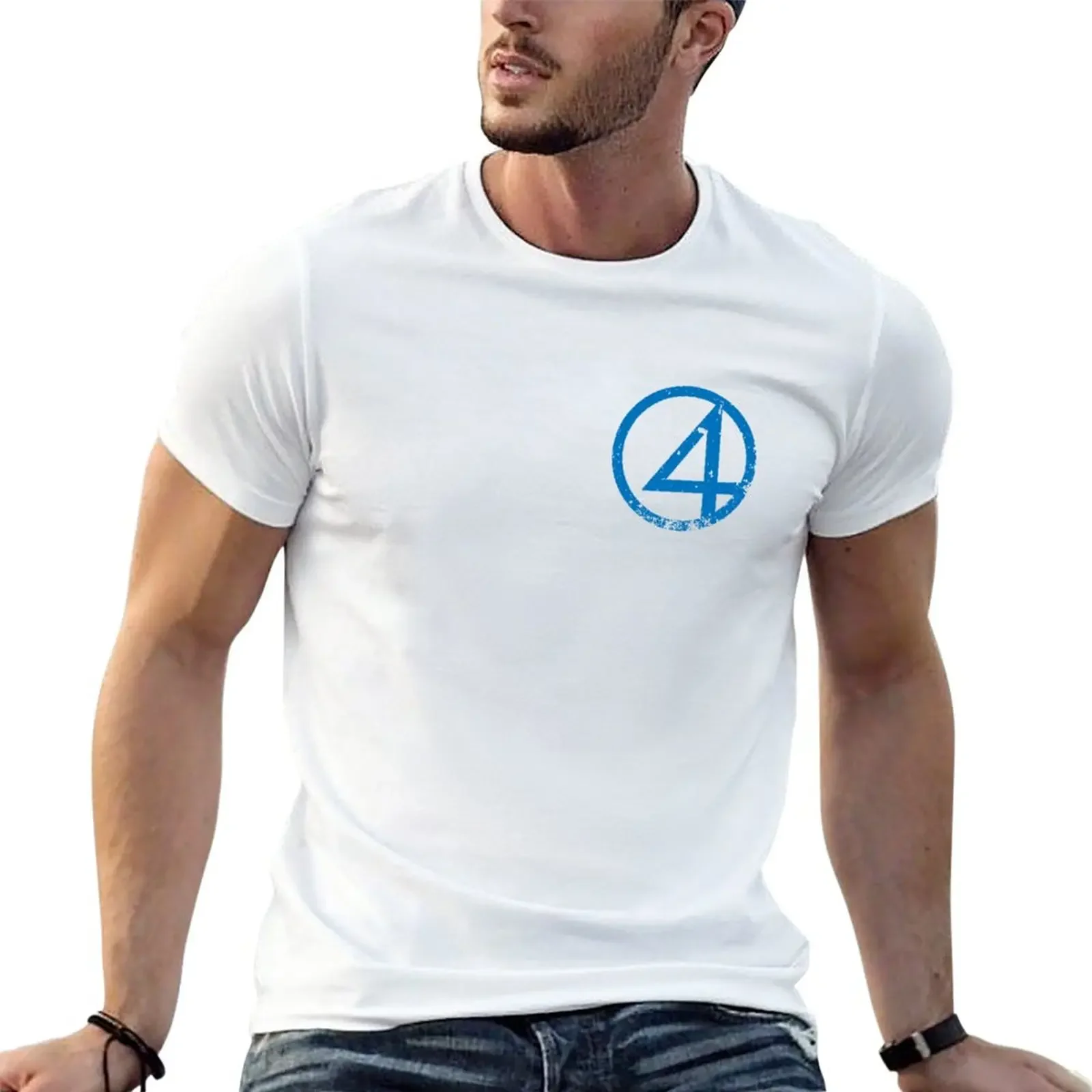

New fantastic 4 logo T-Shirt basketball graphic tees Blouse anime t shirts hippie clothes shirts men