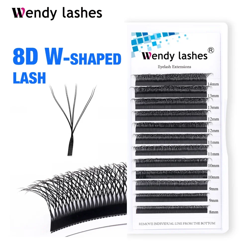 8D W Shape Eyelash Extensions Premade Volume Fan Lashes W Style Lashes Comfortable New Faux Mink Volume Lashes Natural Eyelash