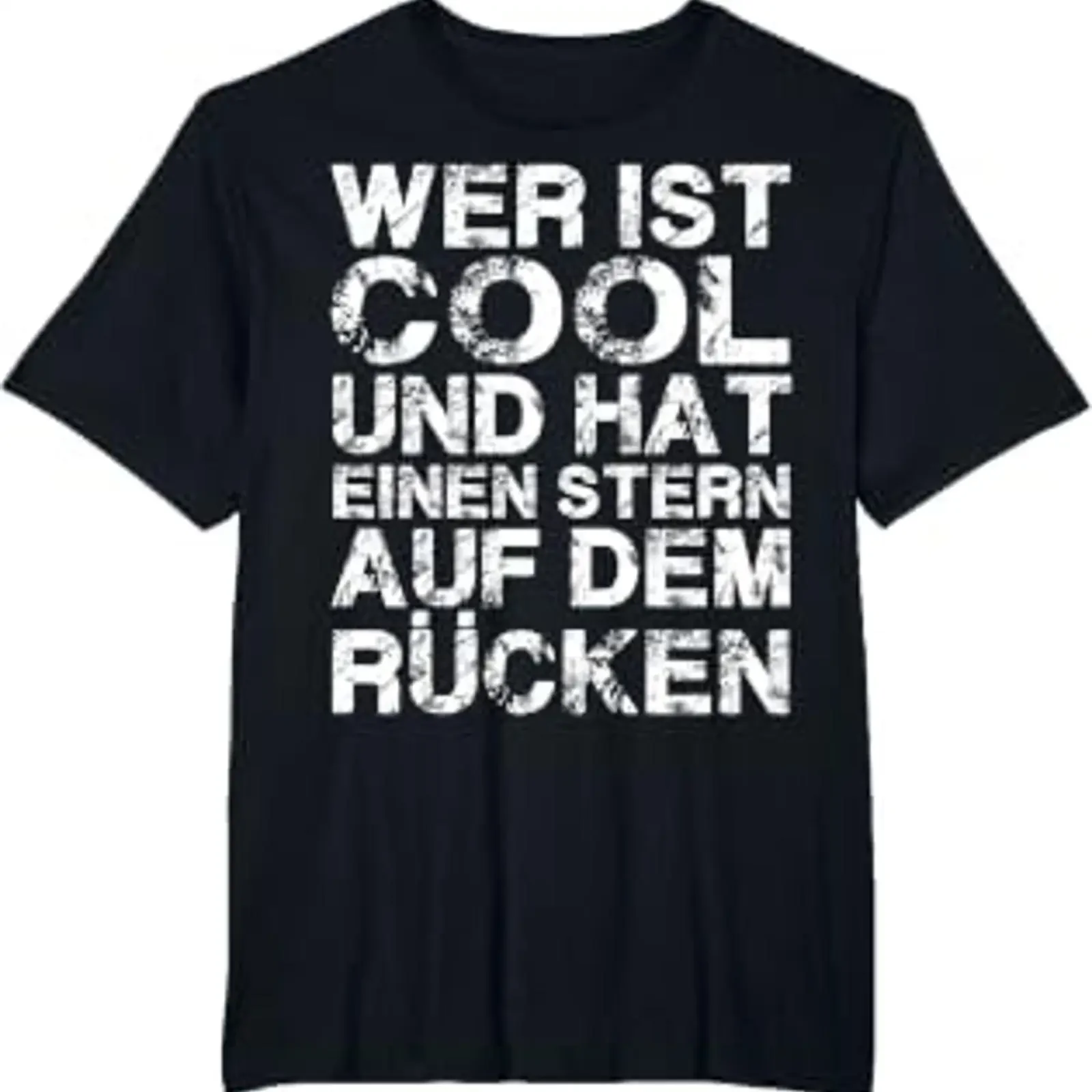 Wer ist cool und hat einen Stern auf dem Bücken Funny T Shirt black vintage Washed fashion Soft streetwear Breathable homme