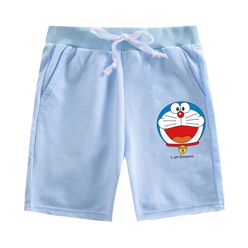 

Children's cotton casual shorts 2022 summer new Doraemon five-point pants lace-up sports shorts