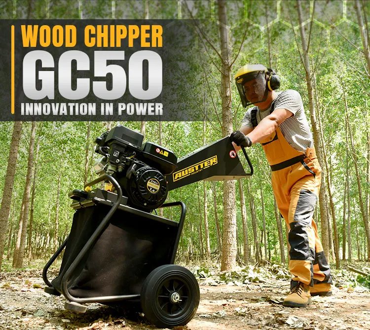 Trailer Mounted Mini Petrol Powered Leaf Shredder Wood Chipper Shredder With TUV CE