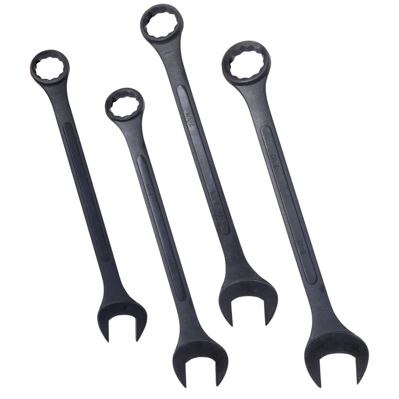 

SAE Jumbo Combination Wrench Set Extra Large, 4 Piece ,storage bag included ,Black Oxide