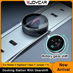 For Tesla Model 3 Highland Y Juniper YL LCD Gear Shift Button USB Type-C Ports Performance Plug&Play 2-in-1 Charge&Shift Knob