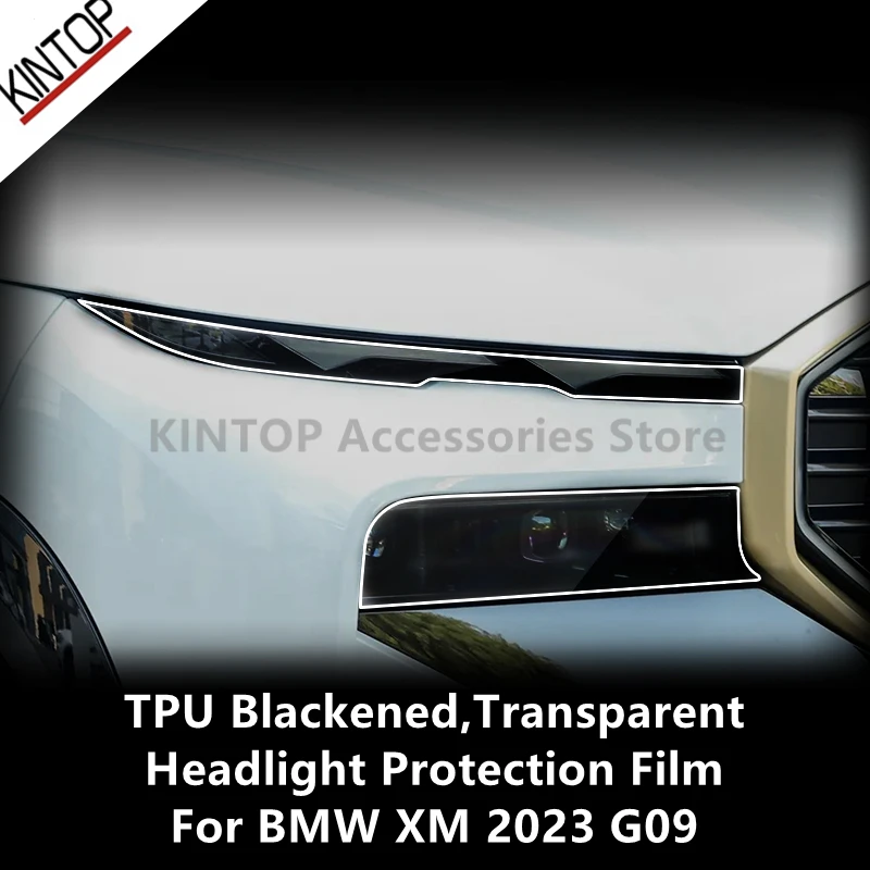 

For BMW XM 2023 G09 TPU Blackened,Transparent Headlight Protective Film, Headlight Protection,Film Modification