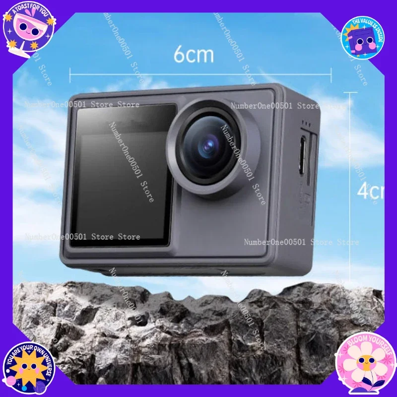 5K Action Camera Waterproof Diving Cam Bike Helmet Riding Stabilization Dual Screen Recorder HD Outdoor