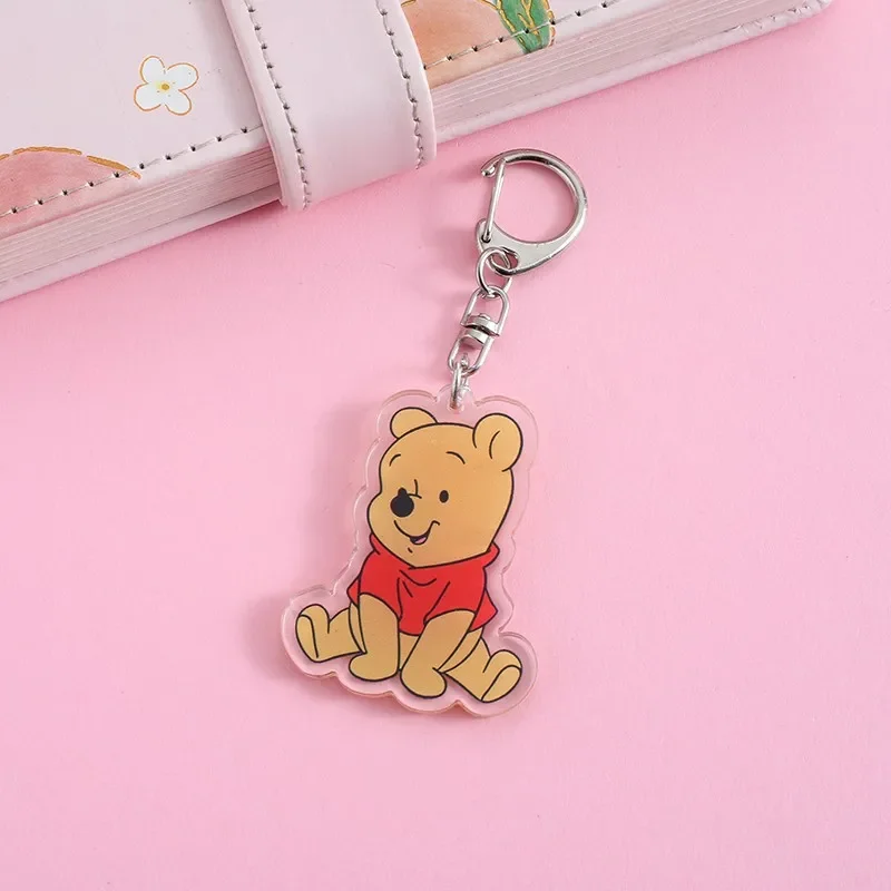 Anime Winnie the Pooh Acrylic keychain accessaries Cartoon funny Bag Pendant Gift cute bag charm Keyring Friends Fans Gifts