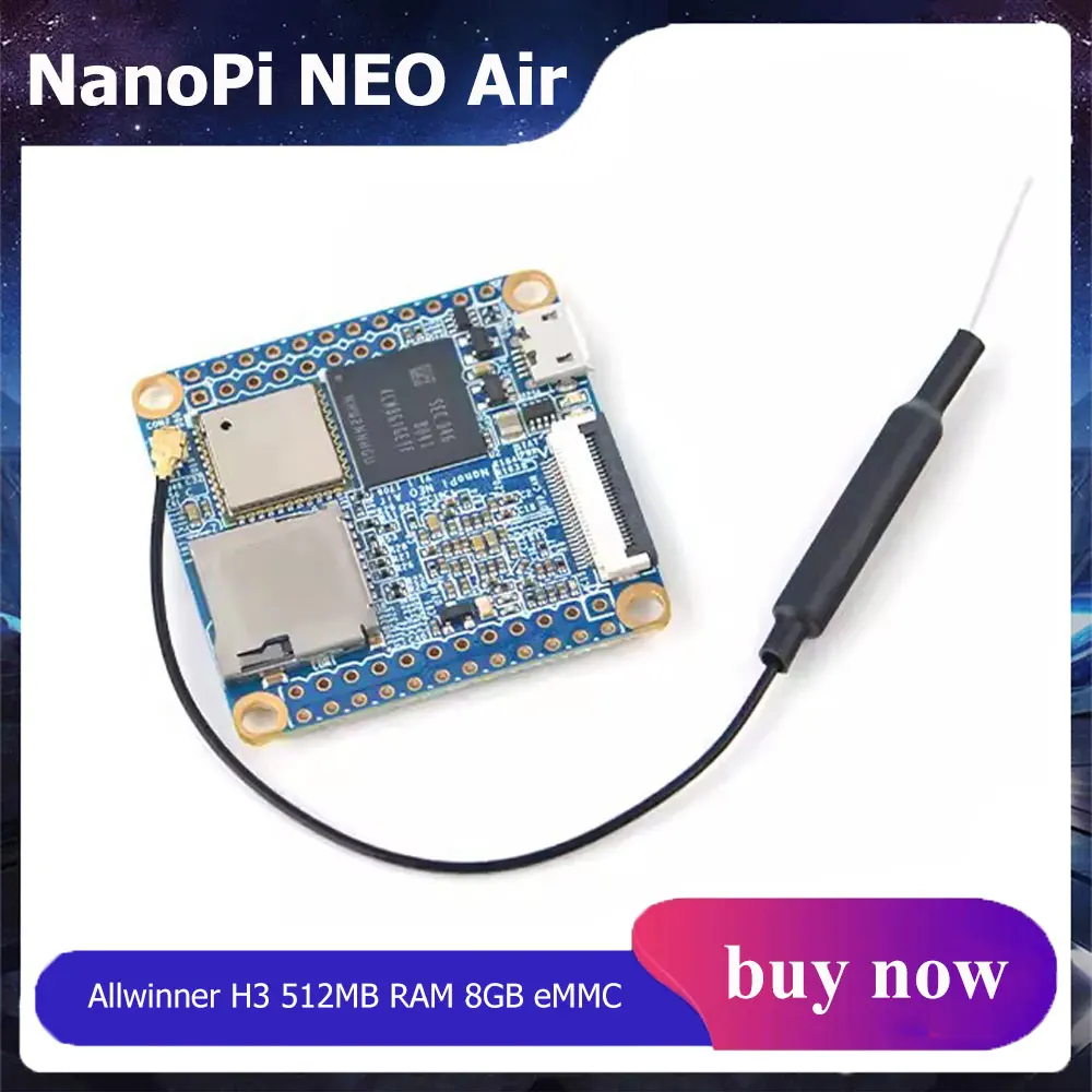 

NanoPi NEO Air Allwinner H3 512MB RAM 8GB eMMC WIFI & Bluetooth Run UbuntuCore IOT Development Board