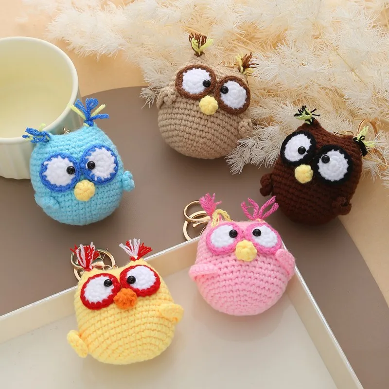 

Funny Owl Series Crochet Keyrings Creative Owl Doll Knitting Keychain Cartoon Owl Keyrings For Car Keys Accessories Wholesale