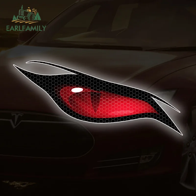 EARLFAMILY Adesivos refletivos para carro, motocicleta, skate, pára-brisa, capacete, caminhão, à prova de arranhões, acessórios para carro