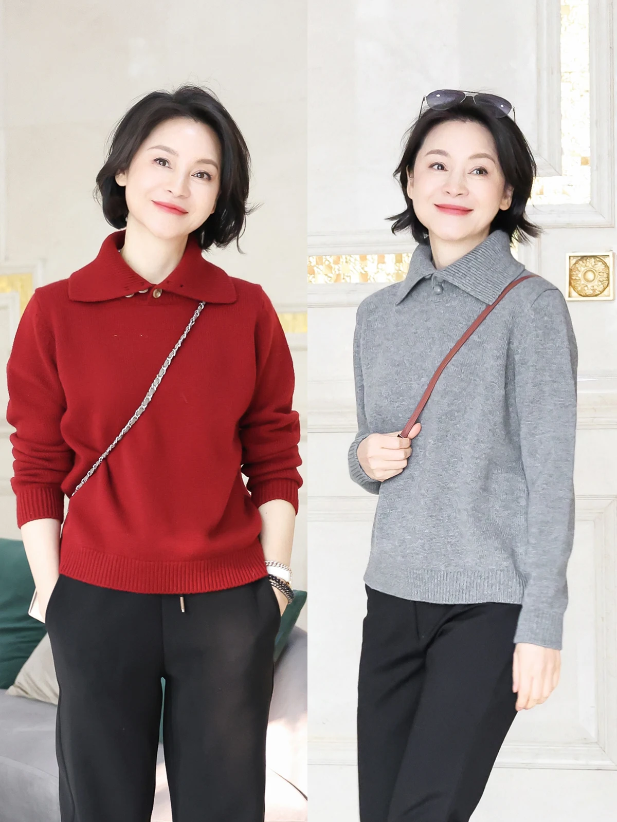

Magic Knitted Sweater Camere Wool Loose Collar ort Top Women's Sweet Sle RuienCo. I Am Capricorn Winter Faion