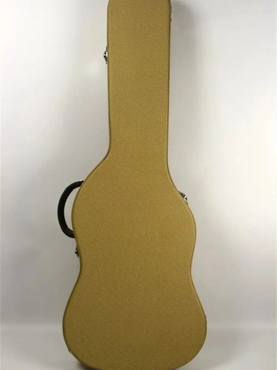 Classic Retro Yellow Hardshell Electric Guitar Case, ST/TELE, Leather Case