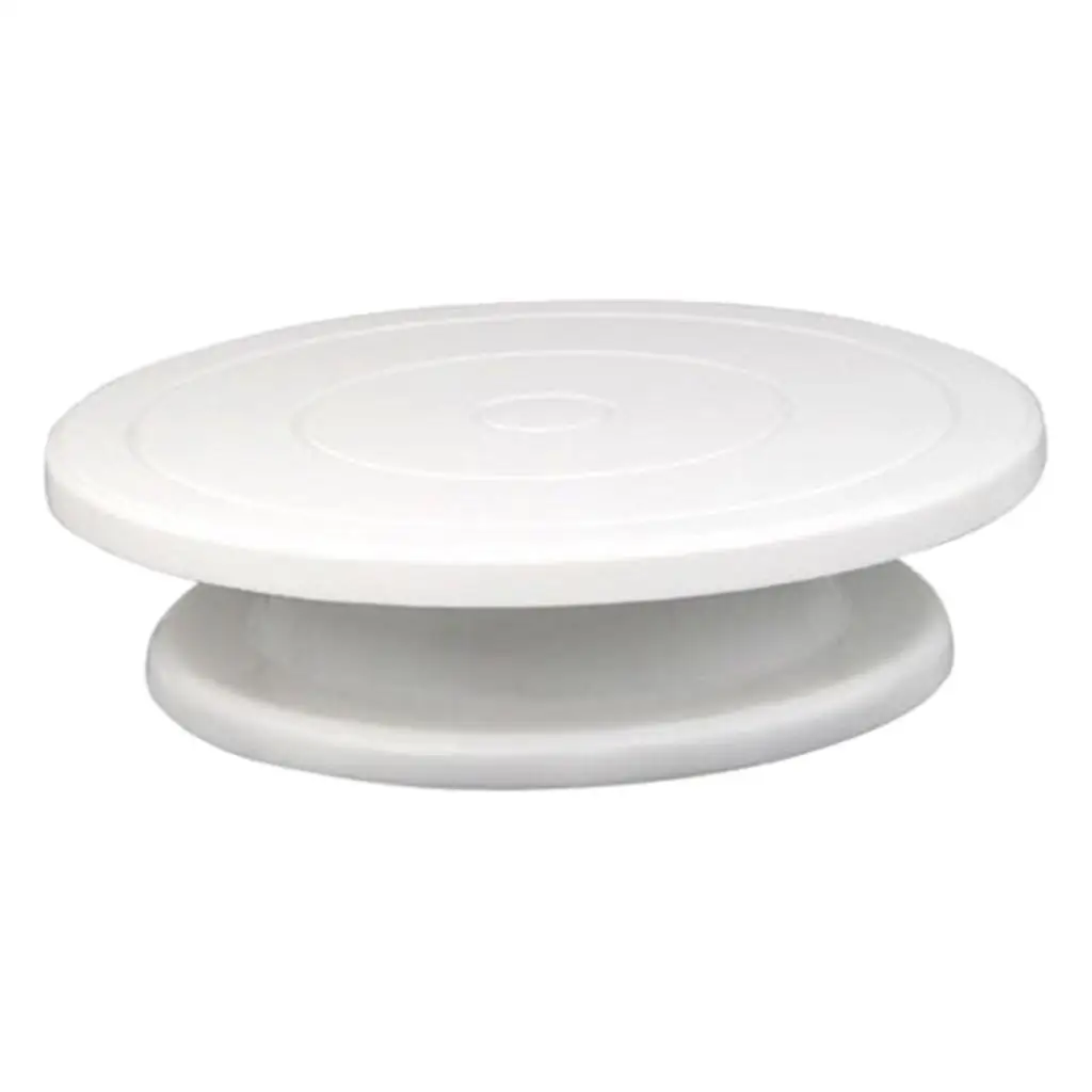 11 Inch Cake Turntable Rotating Stand White Plastic Baking Spinner for Icing Frosting Decoration Supplies