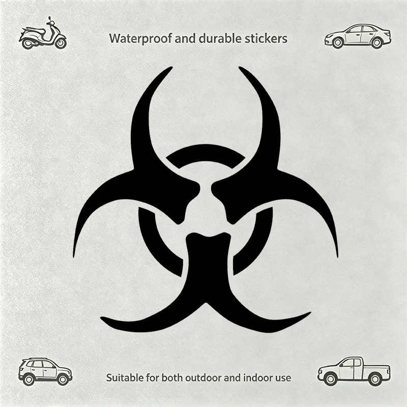 Biohazard Car Sticker Black Waterproof Durable Vinyl Decal Auto Motorcycle Outdoor Indoor Symbol