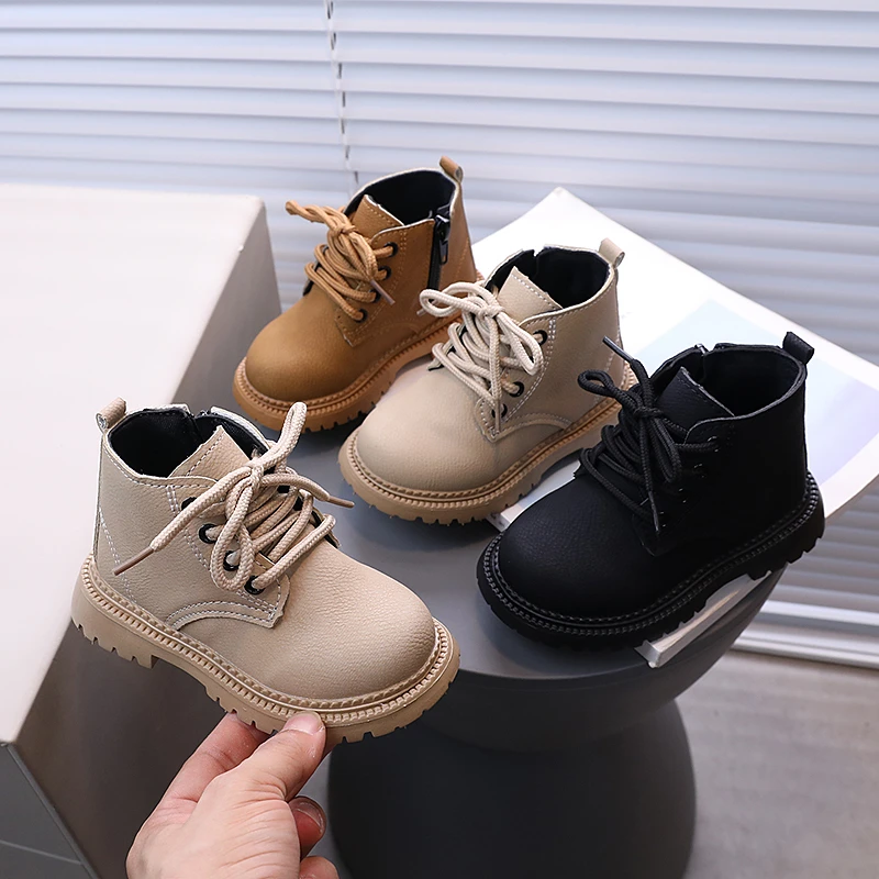 Autumn Winter Kids Boots Fashion Casual Boys Toddler Girls Boots Warm Leather Children Walking Shoes Boys Girls Boots for Kids