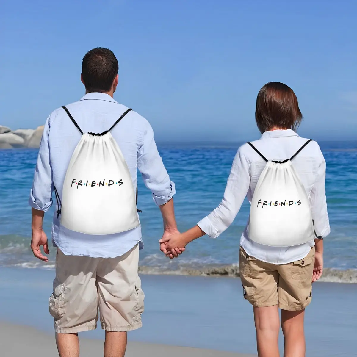 Friends Drawstring Backpack Women Men Gym Sport Sackpack Portable Training Bag Sack