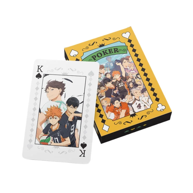 Anime Poker Spielzeug Haikyuu Brettspiel karten Hinata Shyouyou Kageyama Tobio Cosplay Hardcover Coollection Geschenk