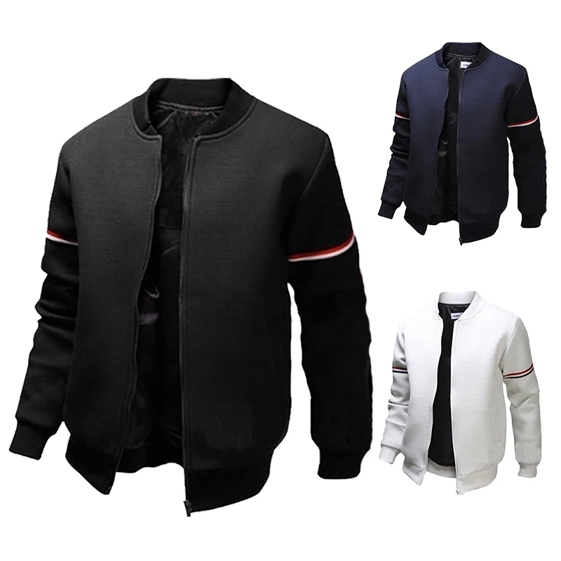 

2023 Brand Men's Zipper Jacket Fashion Hatless Sportswear Solid Zipper Long Sleeve Regular Coat