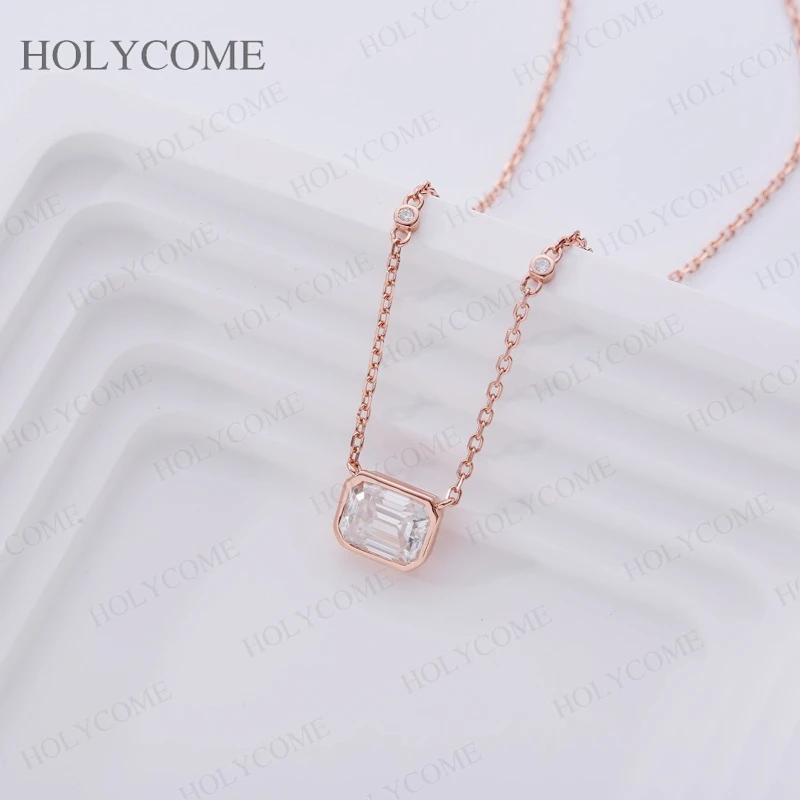 

Moissanite Lab Grown Emerald Ruby Sapphire Emerald Pendant Necklace With GRA For Women Wedding Birthday Anniversary Jewelry Gift