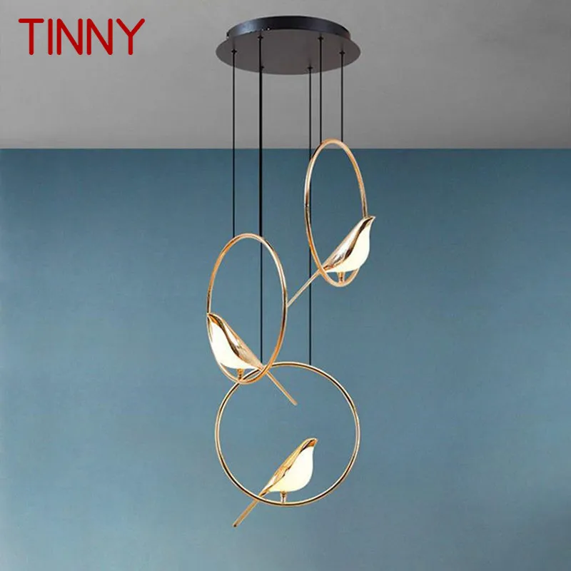 

TINNY Nordic Pendant Lamp Postmodern Vintage Round LED Bird Light Creative Design Decor For Home Study Dining Room Bedroom