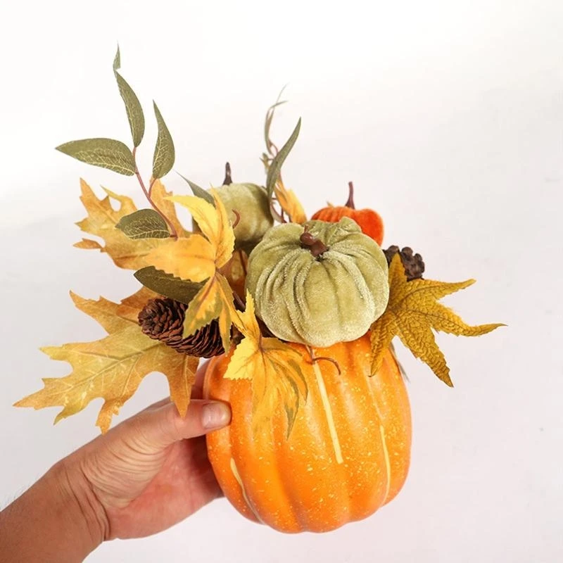 

Fall Maple Pinecone Set Decor Pumpkin Photography Table Centerpiece 15UB