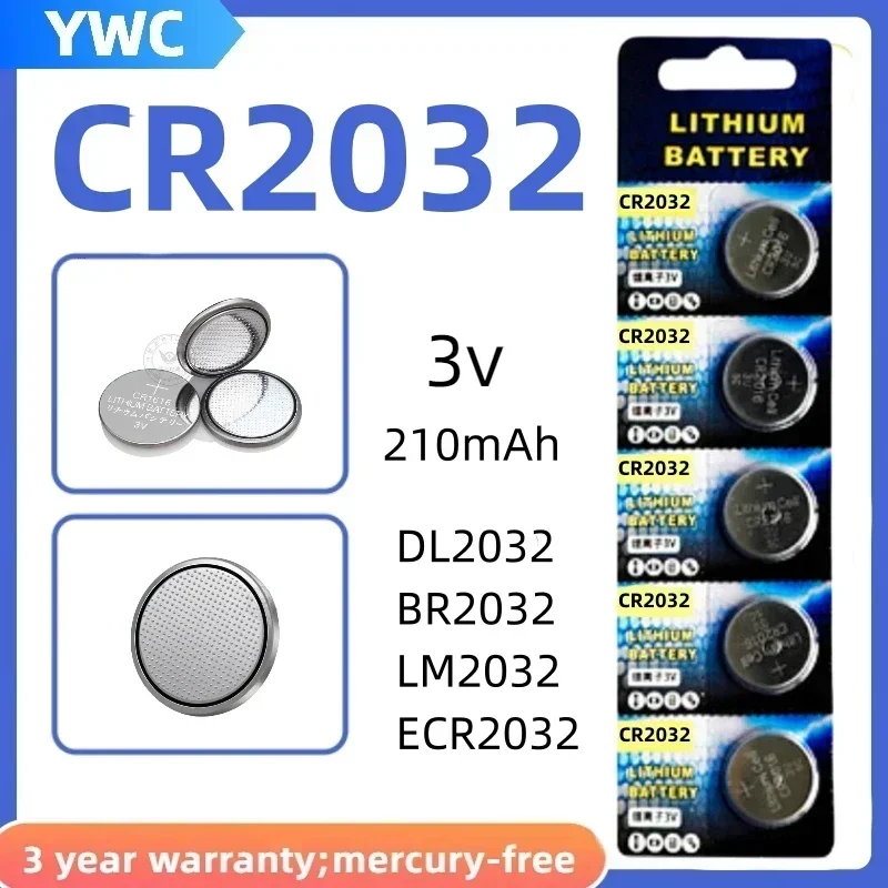 

10-50PCS CR2032 cr 2032 DL2032 ECR2032 3V Lithium Battery Button Coin Cells For Car Remote Control Shavers Motherboards Watch