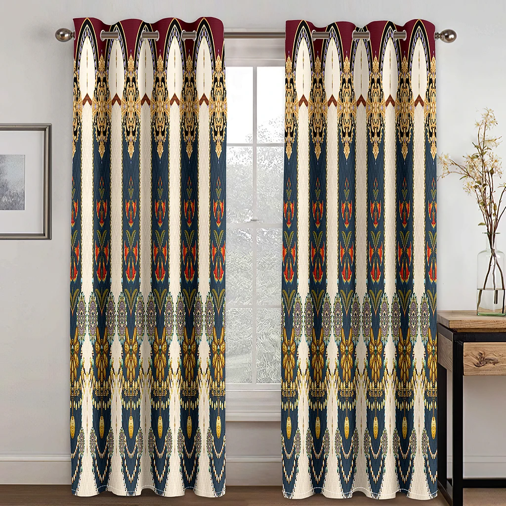 Ethiopian and Eritrean Traditional Curtains for Living Room Set Tilet Design High Quality Polyester Fabric Cortinas