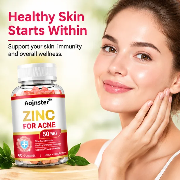 Zinc 50mg Gummies 60 Count,Skin Care Formula Dietary Supplement,Essential Trace Mineral Gummy for Daily Immune Nutrition Support