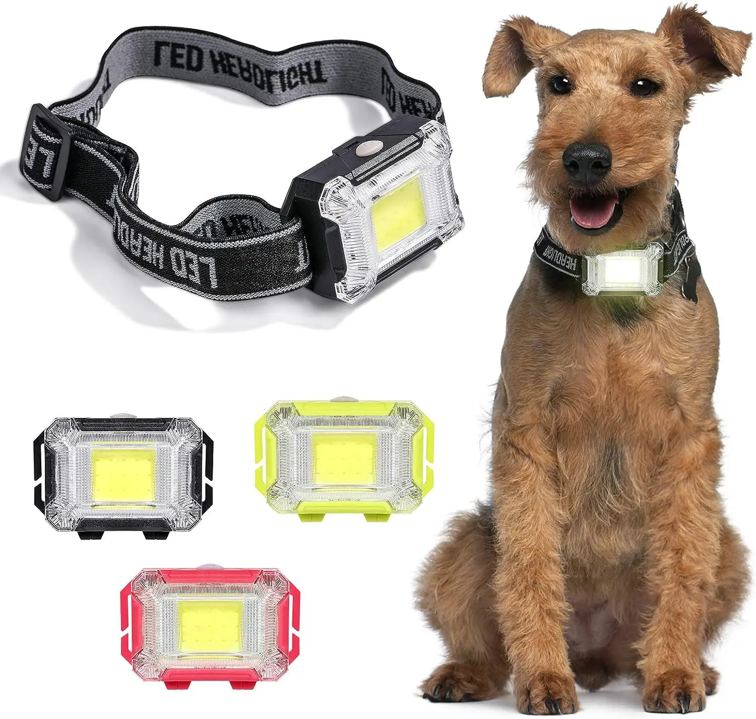 ATUBAN 3 Pack Dog Lights for Night Walking, 3 Flashing Model Bright Dog Safety Night Light Adjustable for Running,Camping,Bike