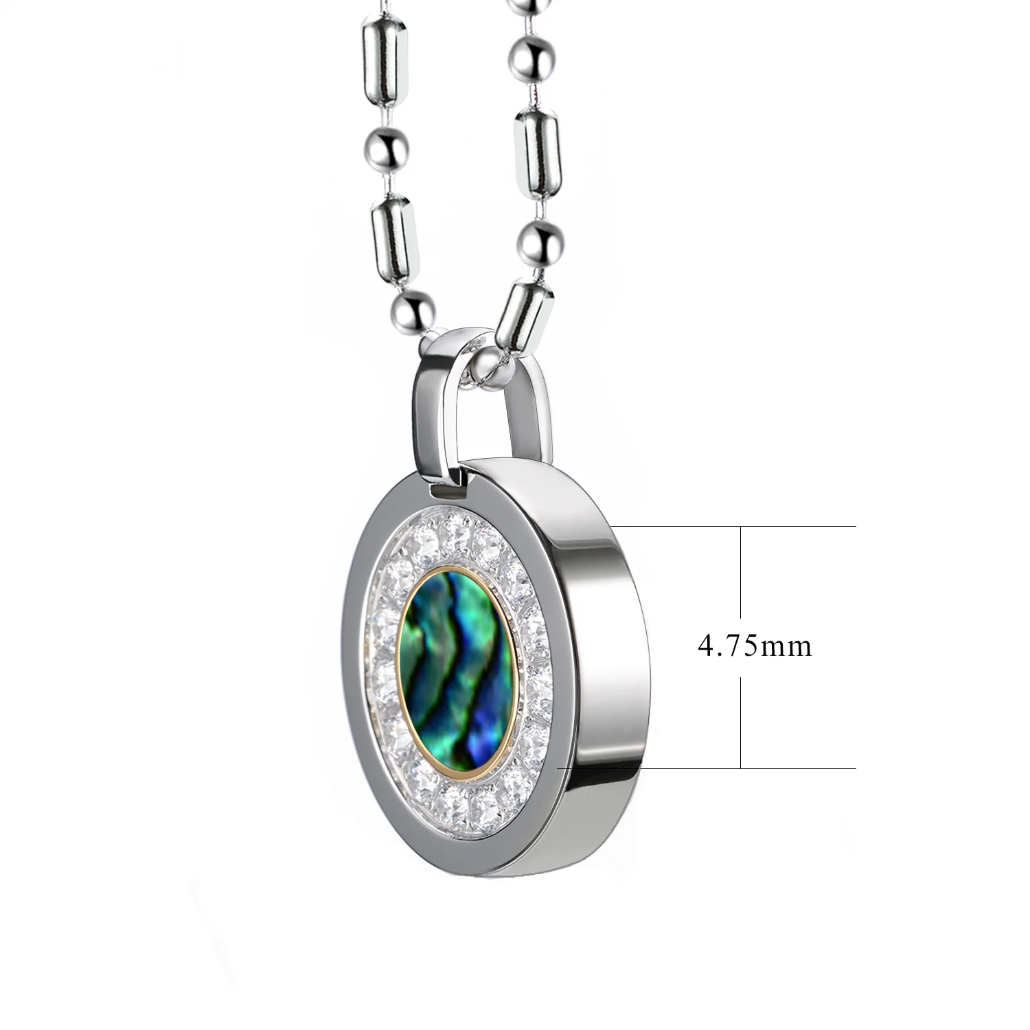 Women Stainless Steel Round Necklace Healing Scalar Energy Pendant For Men Charms Jewelry Accessories with Natural Shell As Gift