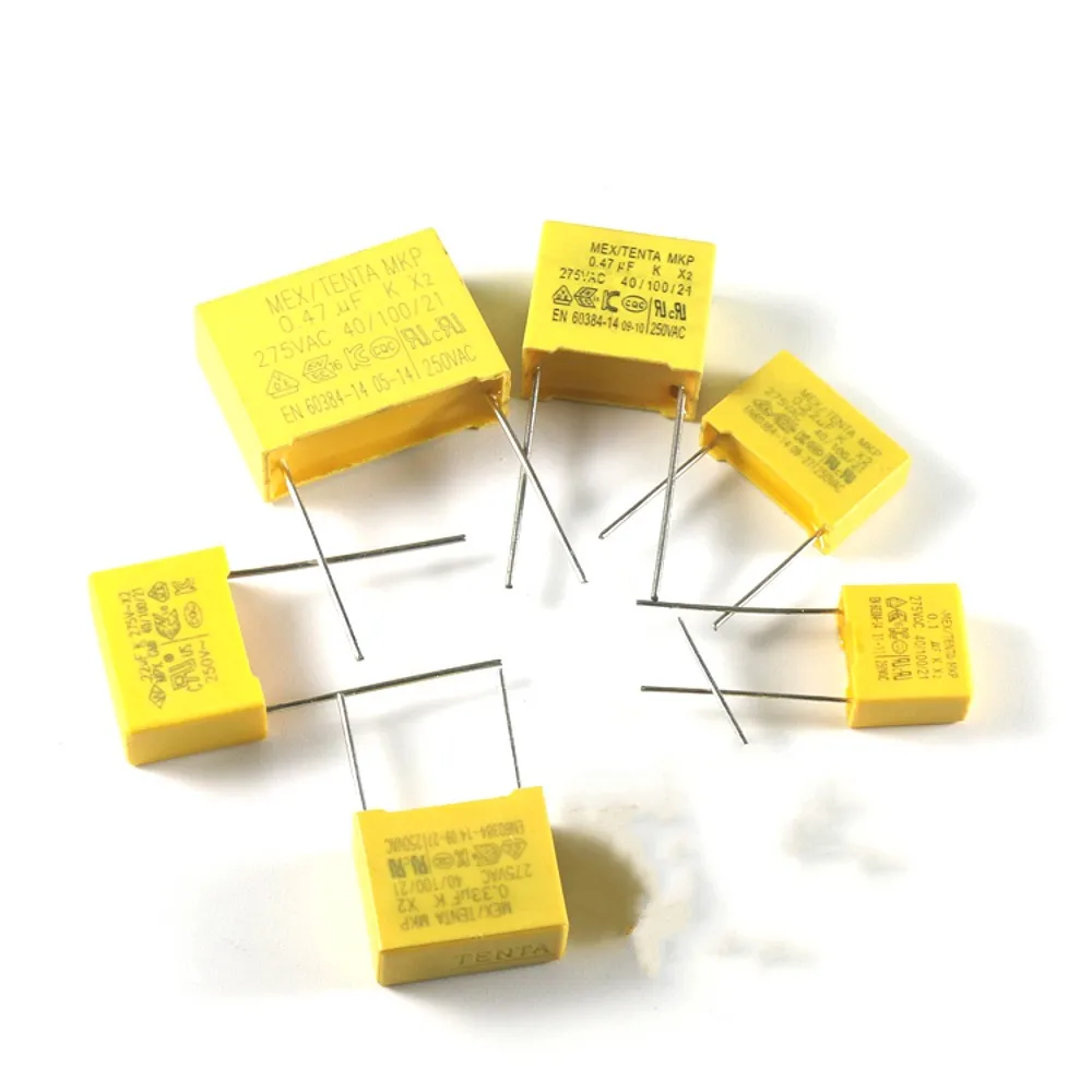 100pcs 275VAC X2 Safety capacitor 275V 10mm 15mm 22.5mm 27.5mm 0.022UF 0.047UF 0.1UF 0.22UF 0.47UF 0.68UF 1UF Polypropylene film