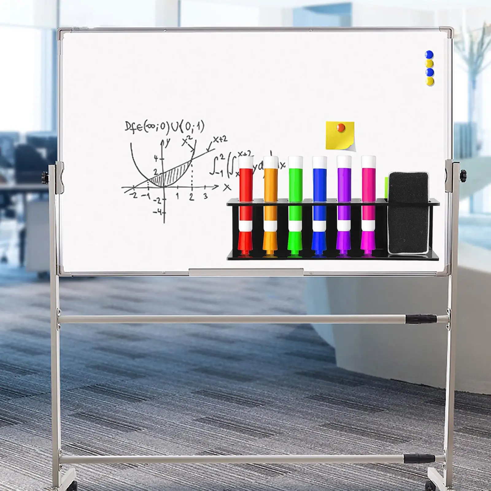 6スロット付きアクリルペンホルダー、学用品、消しゴムマーカーオーガナイザー