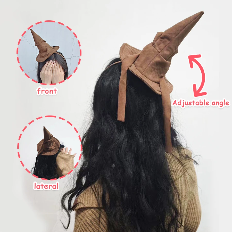 Halloween-Hexenhut, Cosplay-Kostüm-Hut, Requisiten für Anime, Spiele, Film und Fernsehen, Zauberbaum-Haarreif – Detail 4