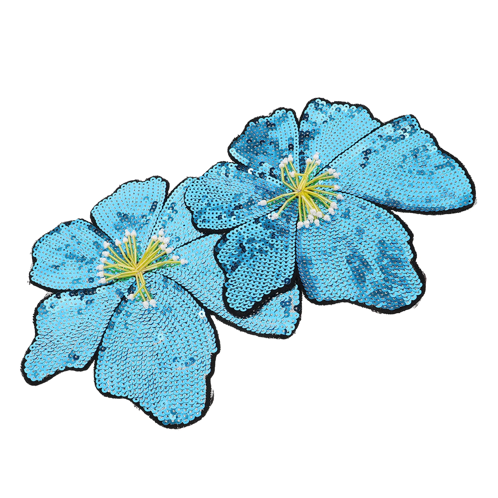 

2Pcs Sequin Cloth Patch Handmade Flower Embellishments for Costumes Sewing Applique Sewing Fabric Applique For Clothing