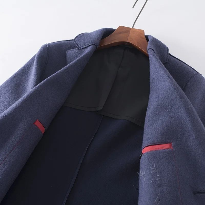 

Мужское зимнее шерстяное пальто, повседневный костюм с воротником на одной пуговице, осенне-зимняя верхняя одежда, модное городское молодежное пальто