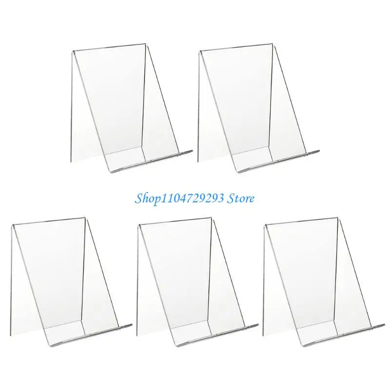 Set of5 Acrylic Display Stand Clear Crystal Clear Vertical Picture Frame Sign Holder Display Stand for Office Home 
