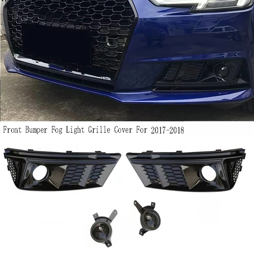 YWDZ-Fog Light Grille Bezel Lid For Front Bumper Hood Trim For A4 A4L S4 B9 2017-2018