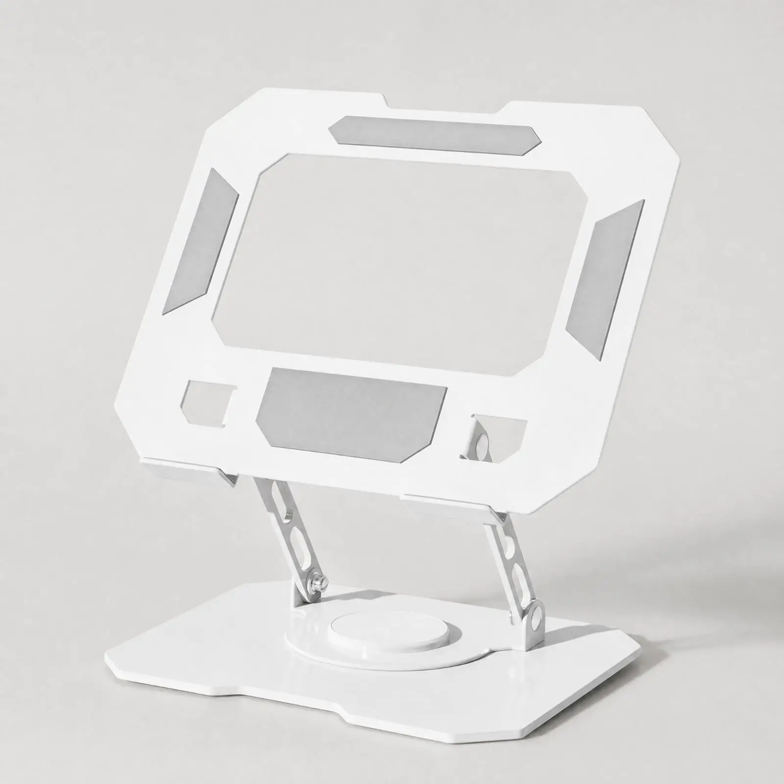 Metal Rotating Notebook Stand Adjustable Laptop Riser Tablet Holder Desk Foldable Portable for Office Work