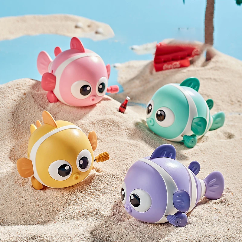 

2024 New Design Children's Beach Toys Clockwork Clownfish Caterpillars That Move and Run Baby Chains Wind Up Toys for Kids