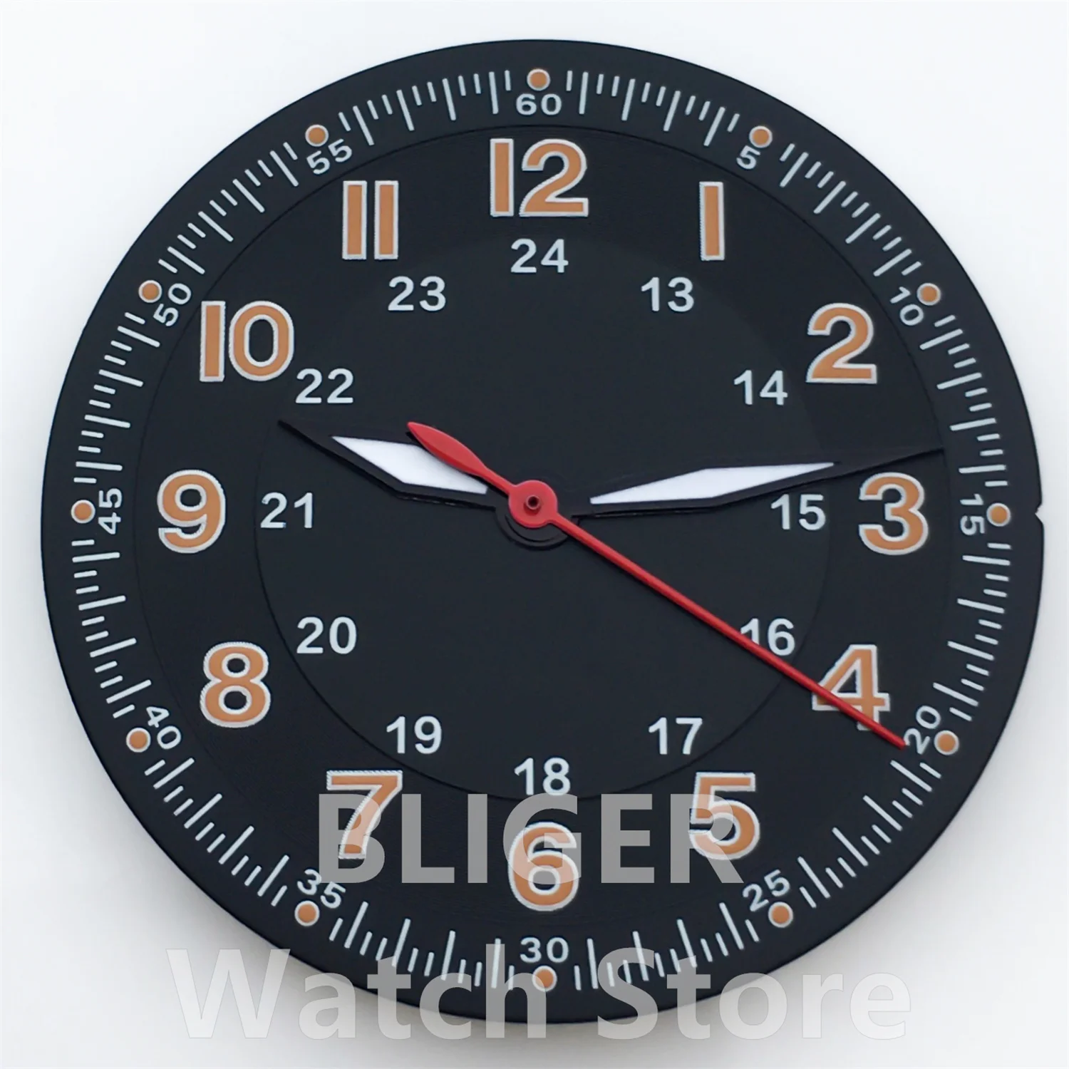 BLIGER 29mm Classics Sterile Pilot Black Watch Dial Part for NH35 NH36 ETA2824 2836 PT5000 Movement Part Hand Set