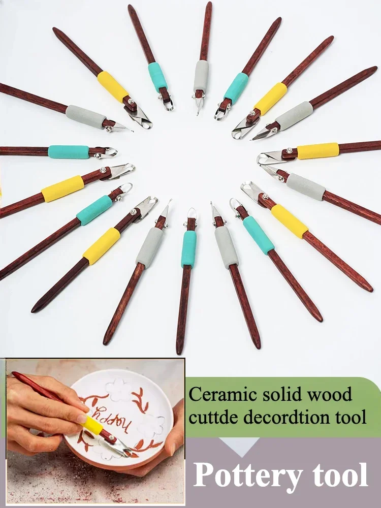 

Pottery Cuttde Decordtion Tool Stainless Steel Ring Knife DIY Ceramic Texture Modeling Clay Sculpture Decorative Carving Tools