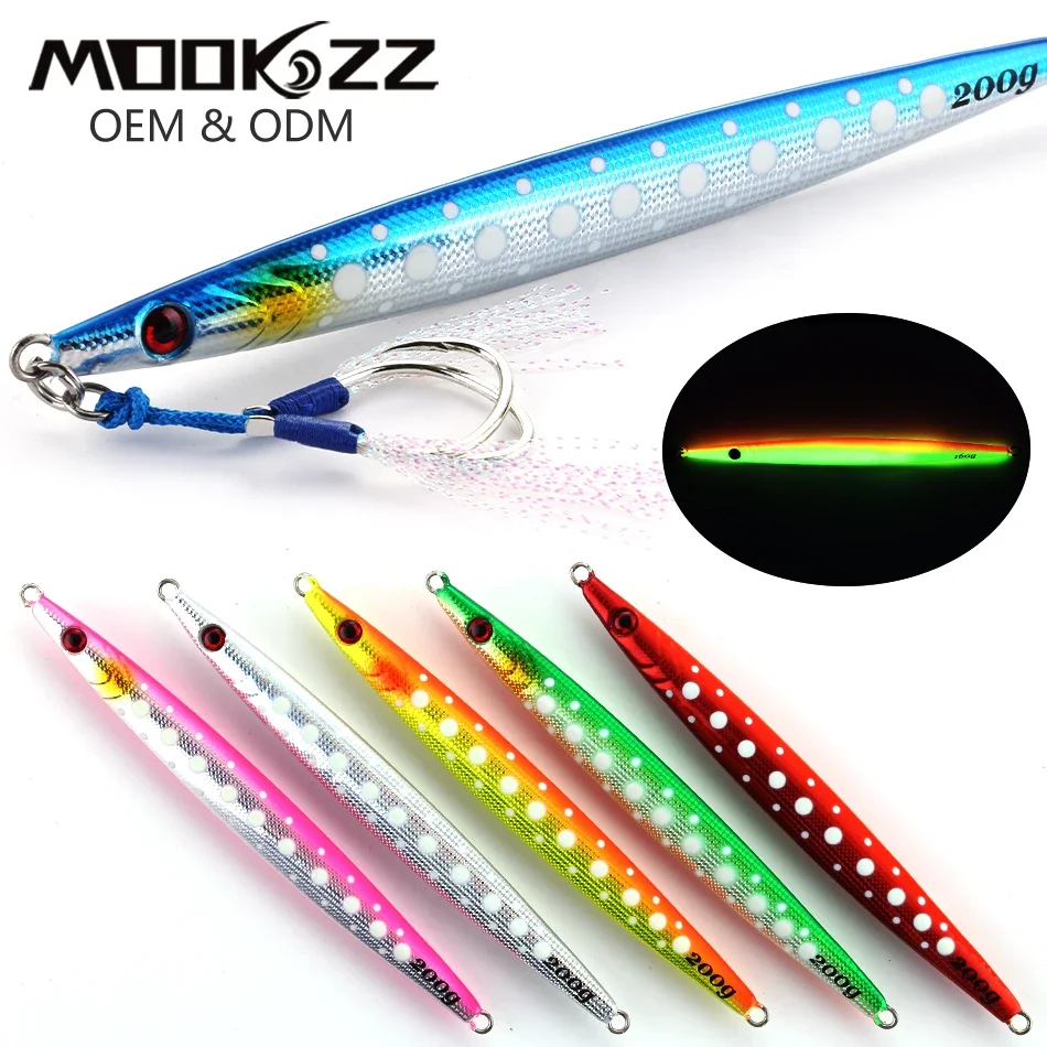 MOOKZZ  Speed Jigjing Metal Sea Fishing Lure Big Size 100G/150G/200G/250G/300G/400G