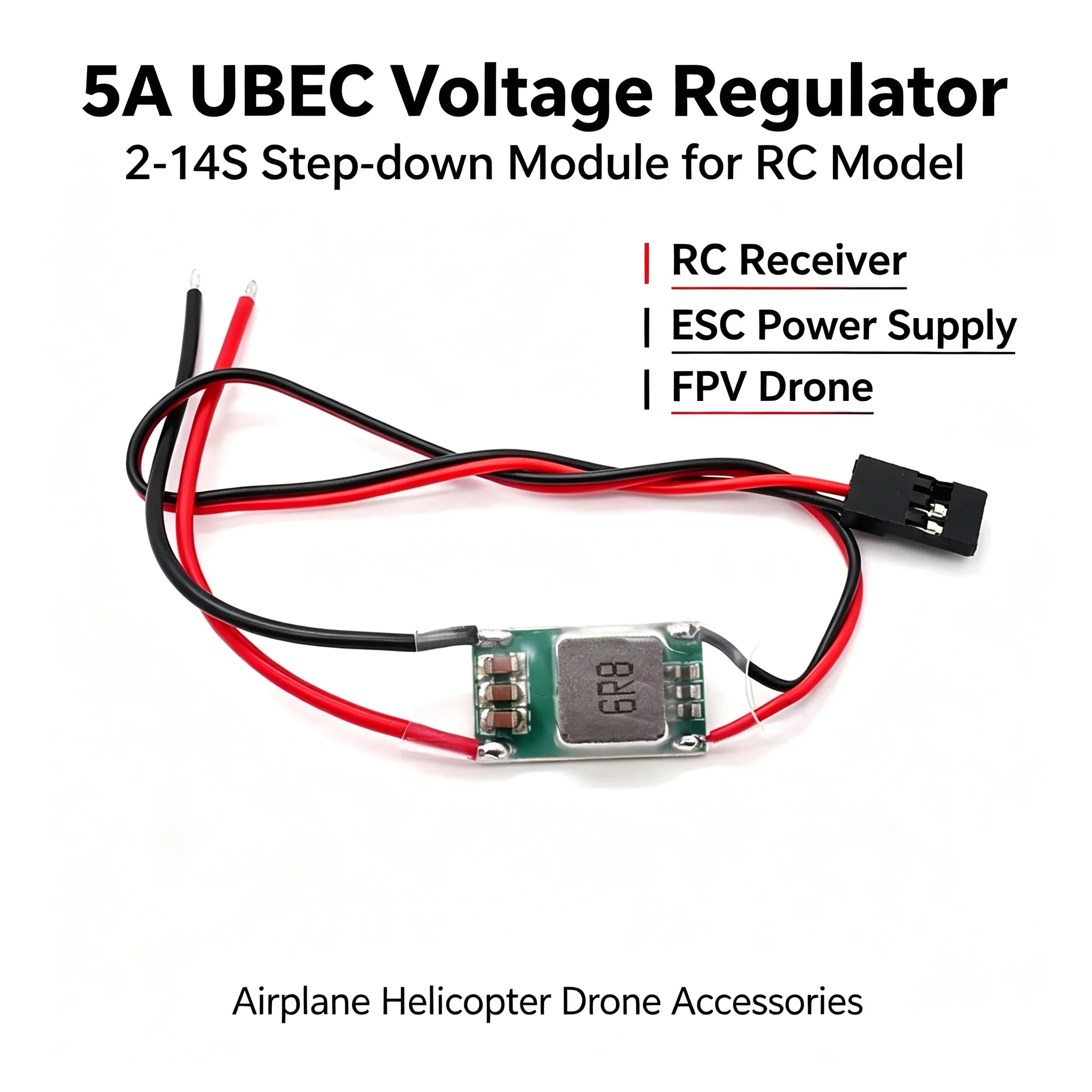 5A UBEC Voltage Stabilizer 2-14S Step-down Module RC Receiver ESC Power Regulator for Airplane Helicopter FPV Drone Accessories